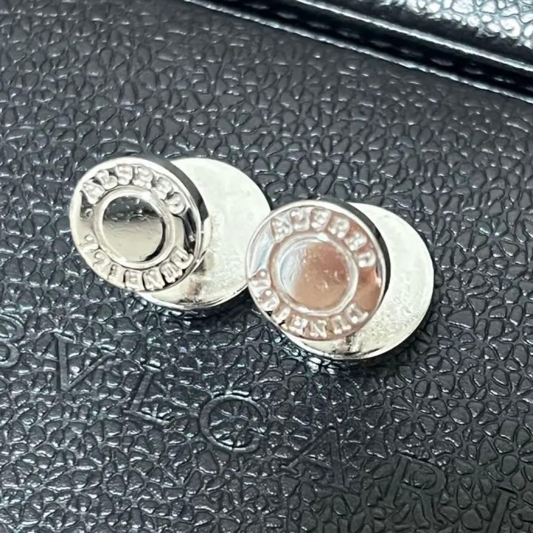 【正規品】ダンヒル dロゴ カフス シルバー×ネイビー 美品 希少モデル