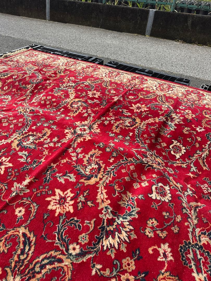 ⭐️【全国送料無料】アンティーク　ベルギー製　ラグ　絨毯　335cm 大判　輸入品