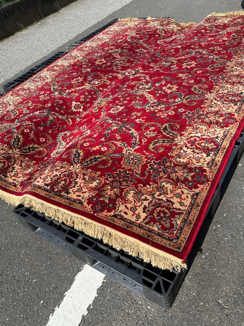 ⭐️【全国送料無料】アンティーク　ベルギー製　ラグ　絨毯　335cm 大判　輸入品