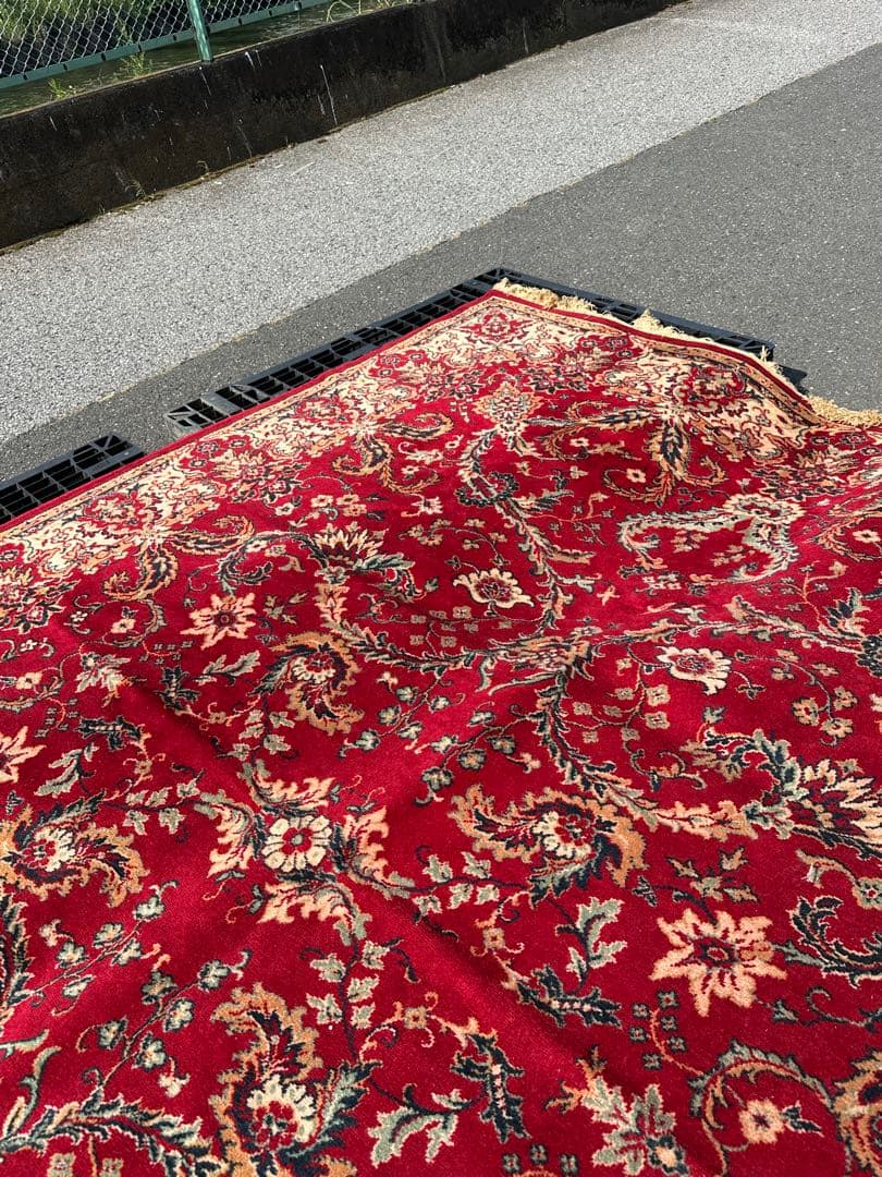 ⭐️【全国送料無料】アンティーク　ベルギー製　ラグ　絨毯　335cm 大判　輸入品