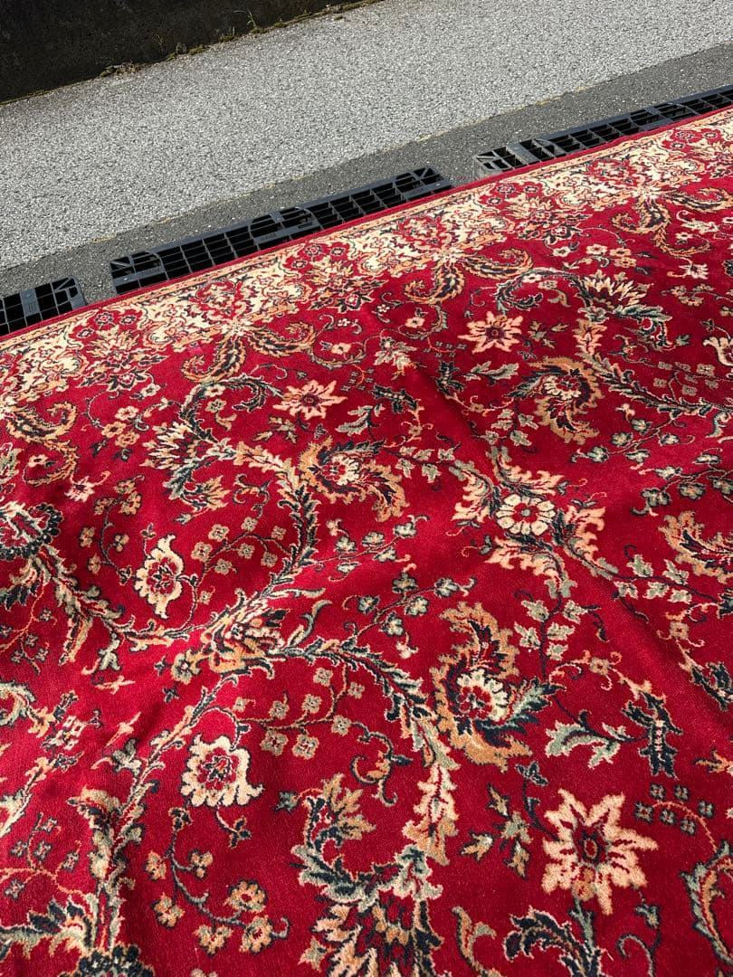 ⭐️【全国送料無料】アンティーク　ベルギー製　ラグ　絨毯　335cm 大判　輸入品