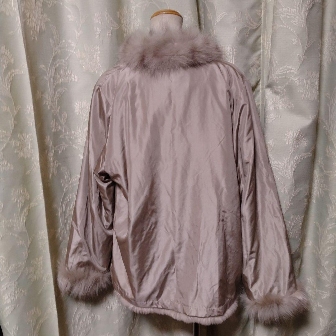 美品✩レッキス＆ブルーフォックス✩シルク✩リバーシブル✩ファーコート