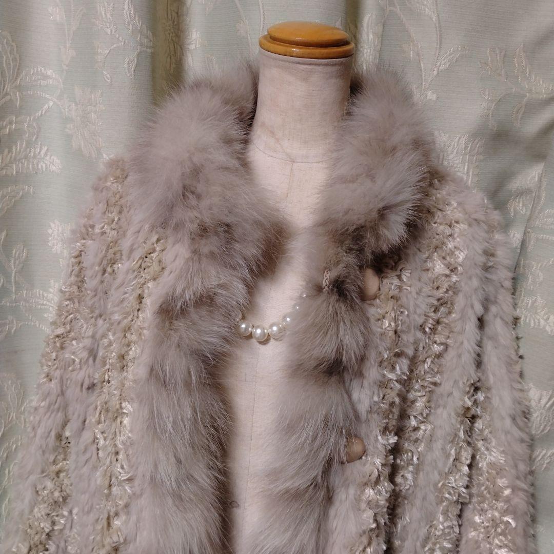 美品✩レッキス＆ブルーフォックス✩シルク✩リバーシブル✩ファーコート