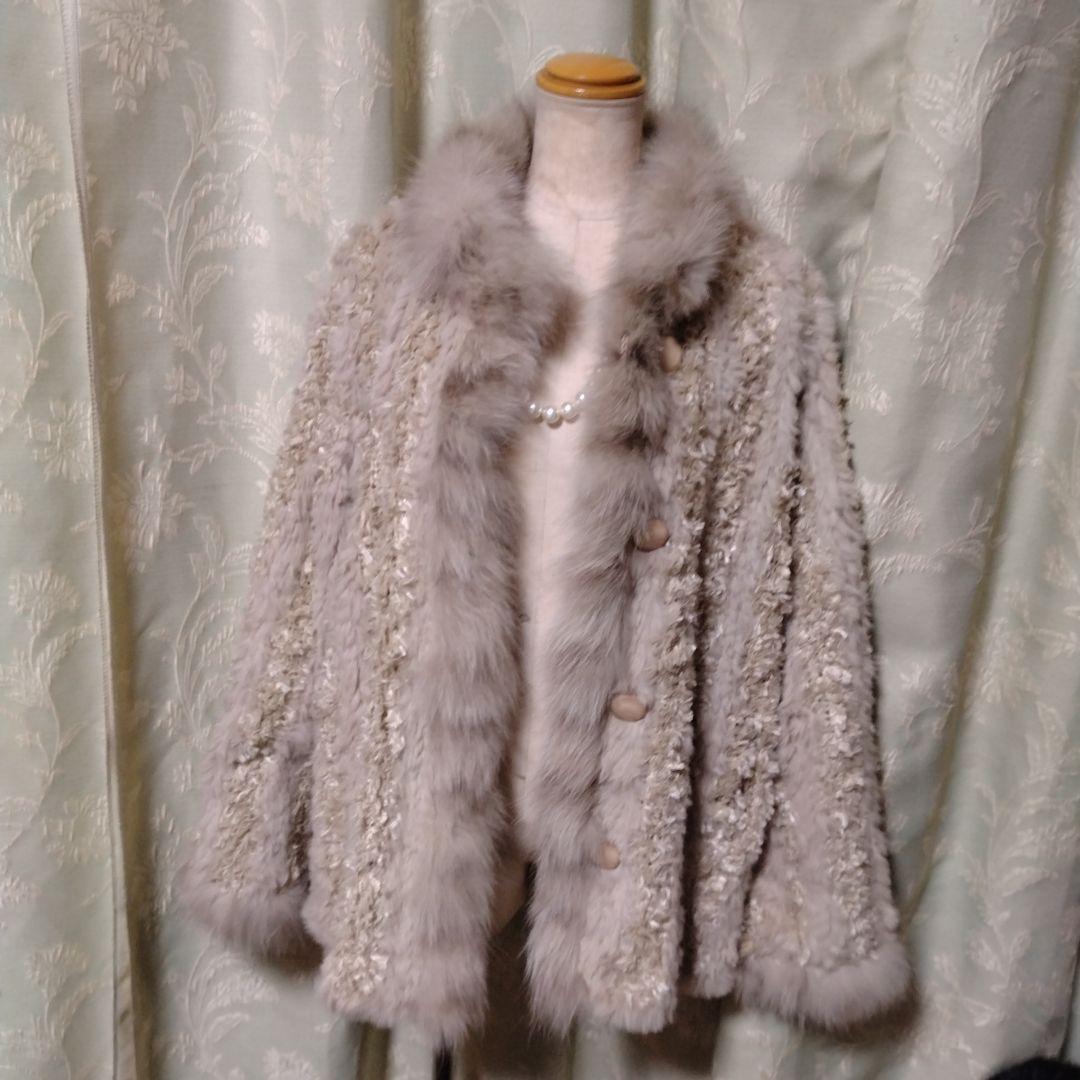 美品✩レッキス＆ブルーフォックス✩シルク✩リバーシブル✩ファーコート