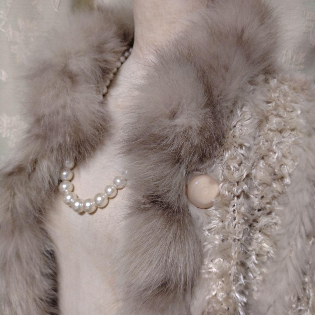 美品✩レッキス＆ブルーフォックス✩シルク✩リバーシブル✩ファーコート