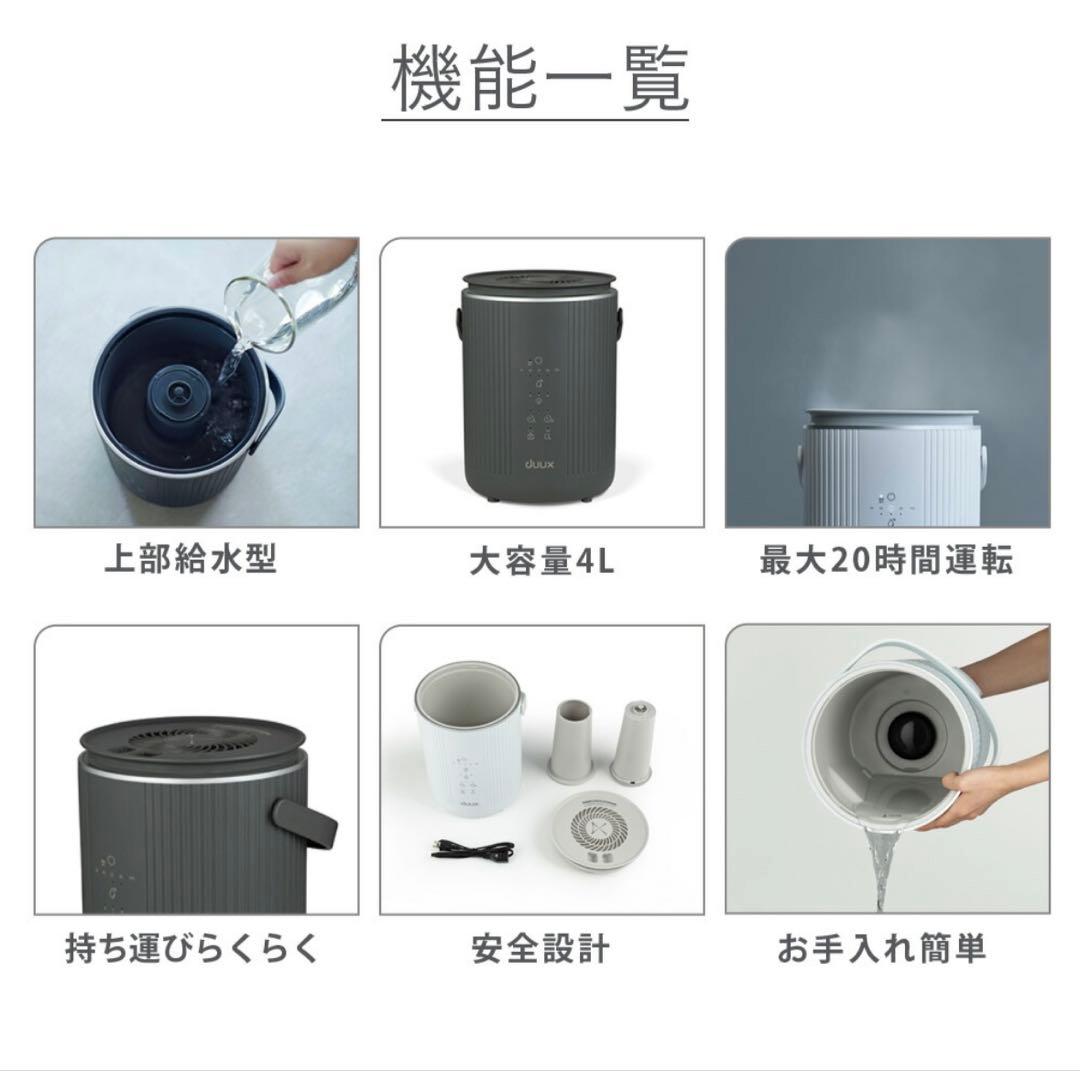 duux スチーム式加湿器 4L 大容量 置き型　デュクス