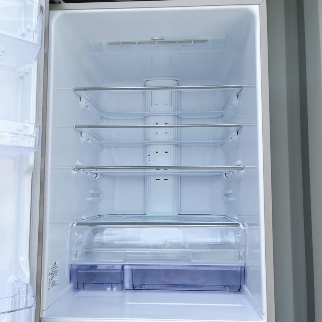 取付無料！三菱チルドルーム搭載おしゃれグレージュガラスドア大型冷蔵庫！洗濯機