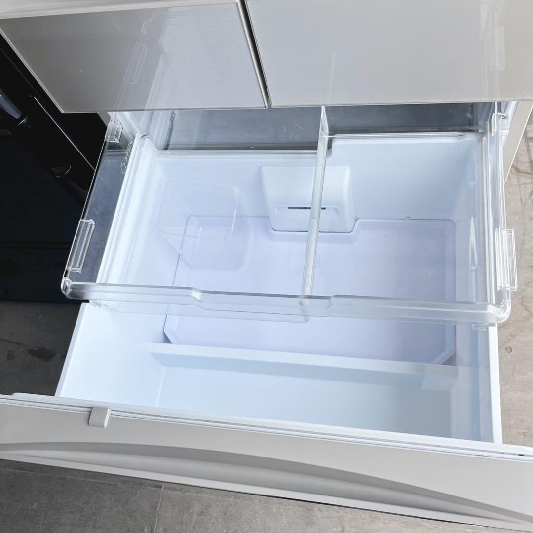 取付無料！三菱チルドルーム搭載おしゃれグレージュガラスドア大型冷蔵庫！洗濯機