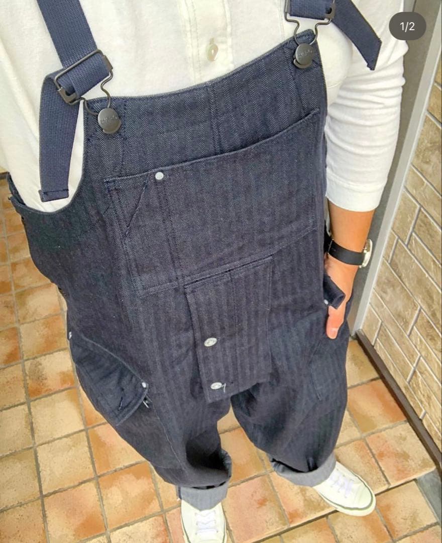 美品 Nigel Cabourn ネイバル ダンガリー 50 ネイビー ライブロ