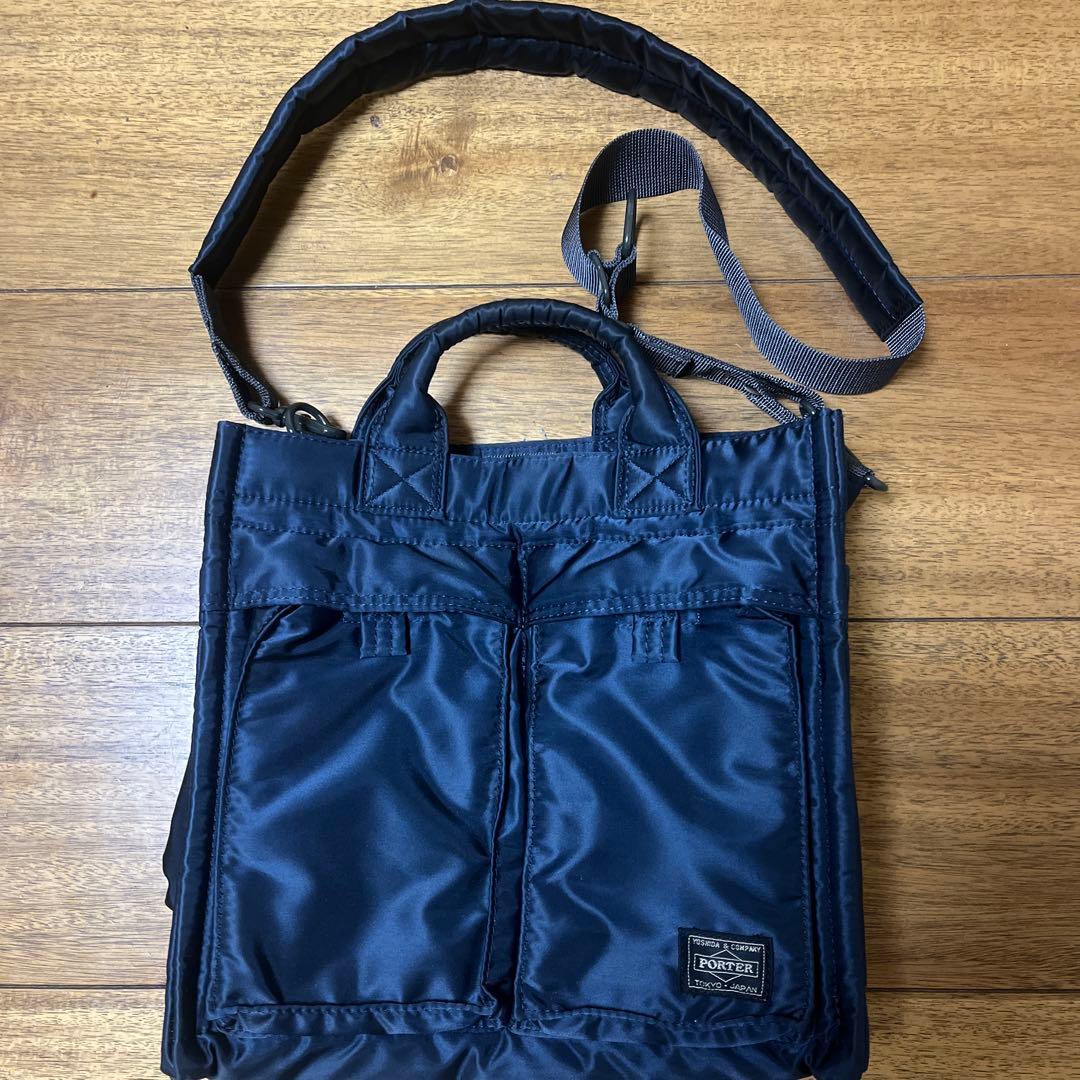 PORTER PXタンカー　スクエアトート、ショルダー アイアンブルー