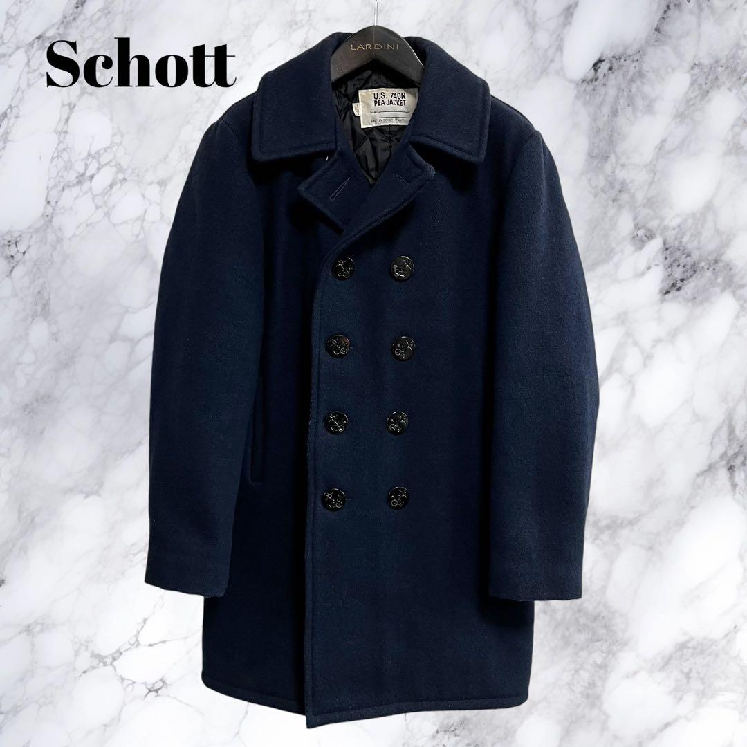 Schott ショット ピーコート ロングコート ダブル ウール キルティング