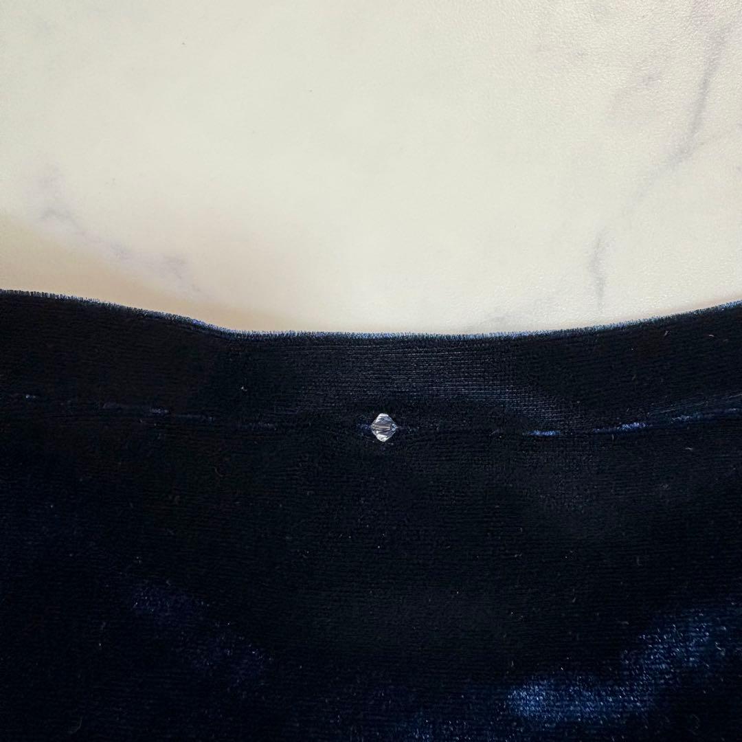 美品MaxMara LEISURE ベロア ボディスーツ 長袖ネイビー ML相当