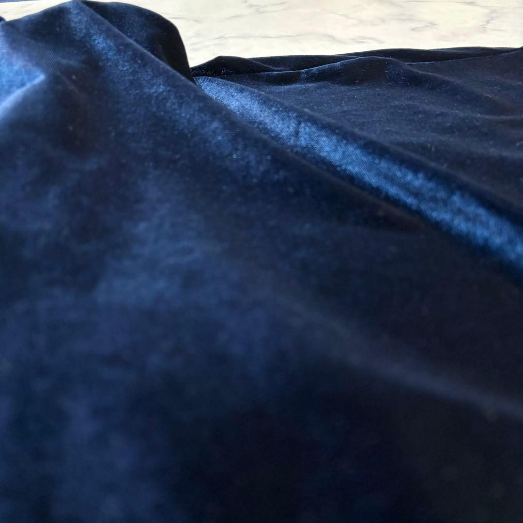 美品MaxMara LEISURE ベロア ボディスーツ 長袖ネイビー ML相当