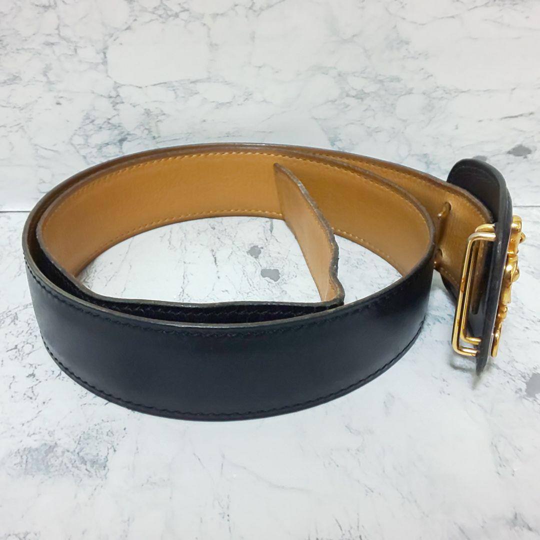 【極希少/美品】HERMES ヴィンテージ エンブレムバックル レザーベルト