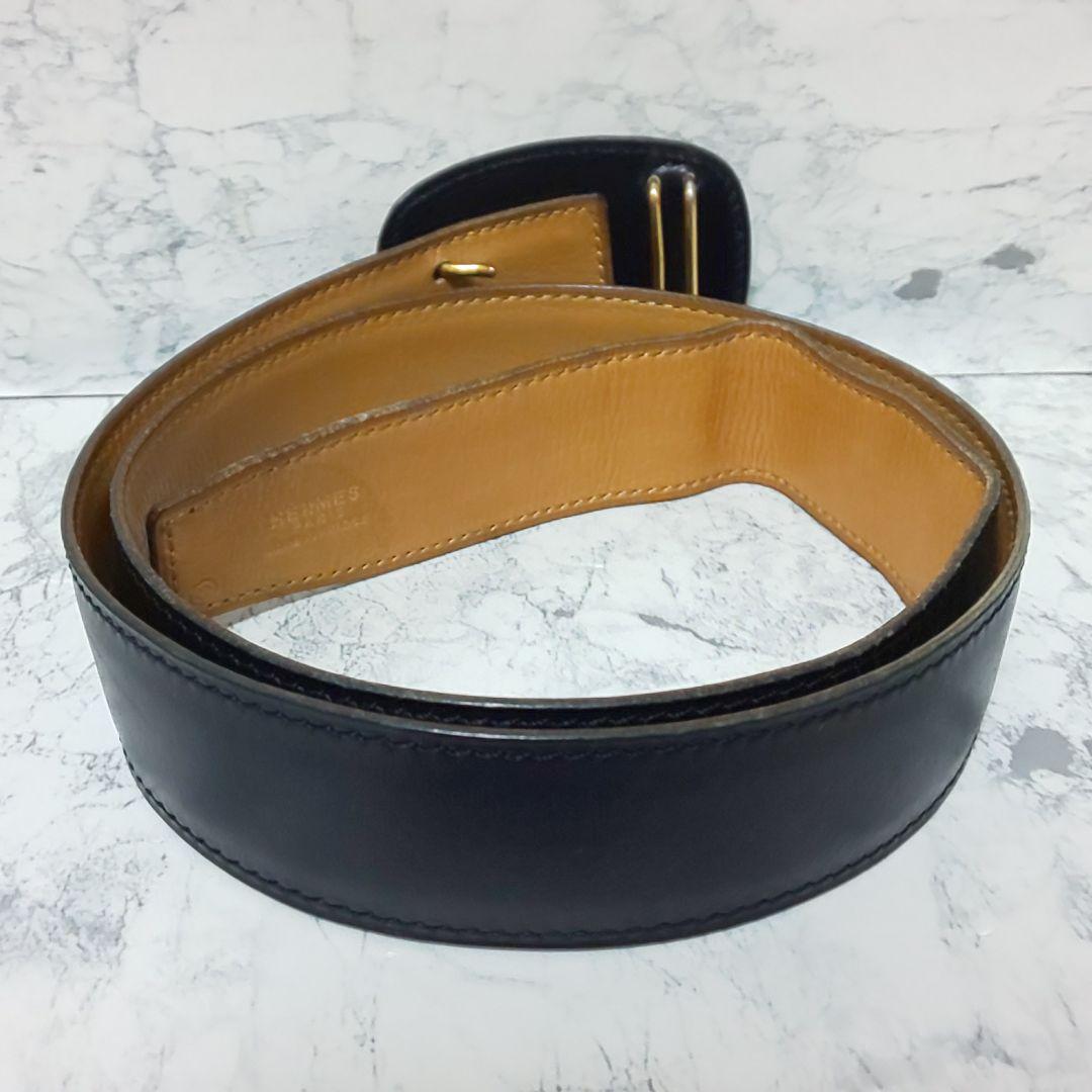 【極希少/美品】HERMES ヴィンテージ エンブレムバックル レザーベルト