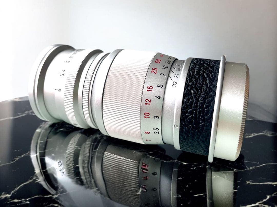 【OH済&ライカ&希少】エルマー90㎜　後期メートル/フィート併記型