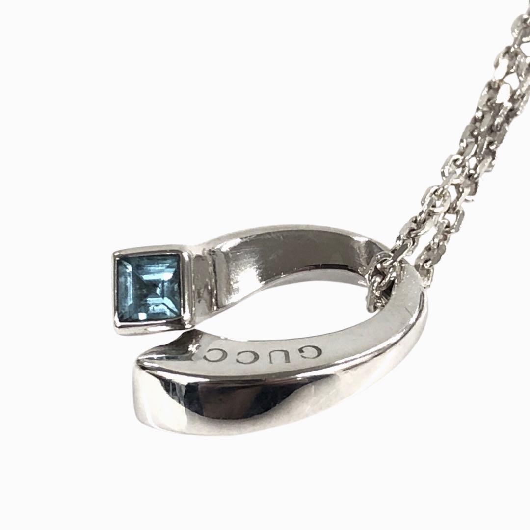 美品 GUCCI グッチ SV925 ブルートパーズ ネックレス アクセサリー