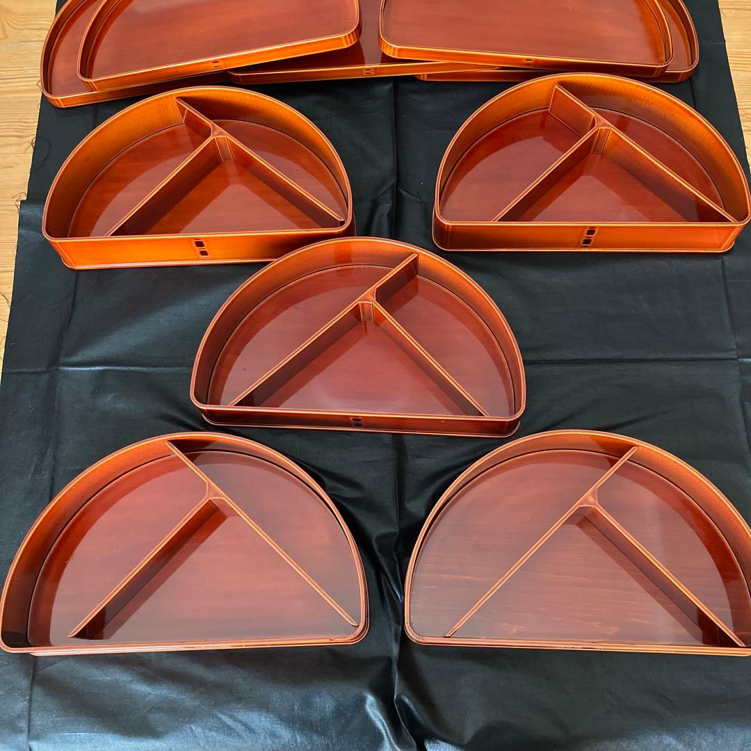 飛騨春慶塗　半月型　木製漆器　弁当箱　5個セット