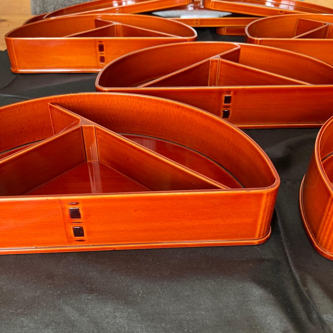 飛騨春慶塗　半月型　木製漆器　弁当箱　5個セット