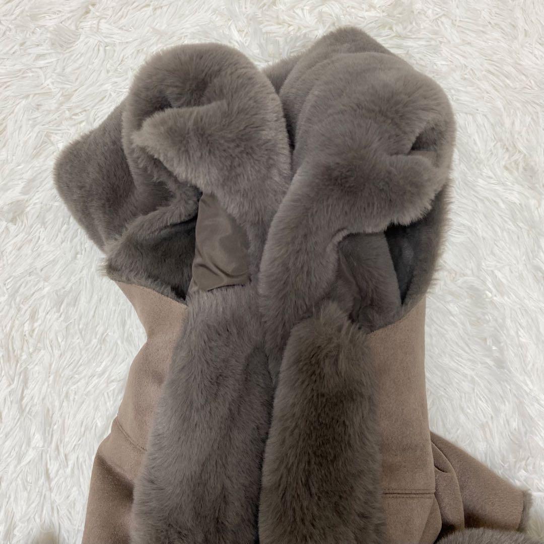 【未使用】RADIATE ヤマダヤ フーデッドファーベスト モカ