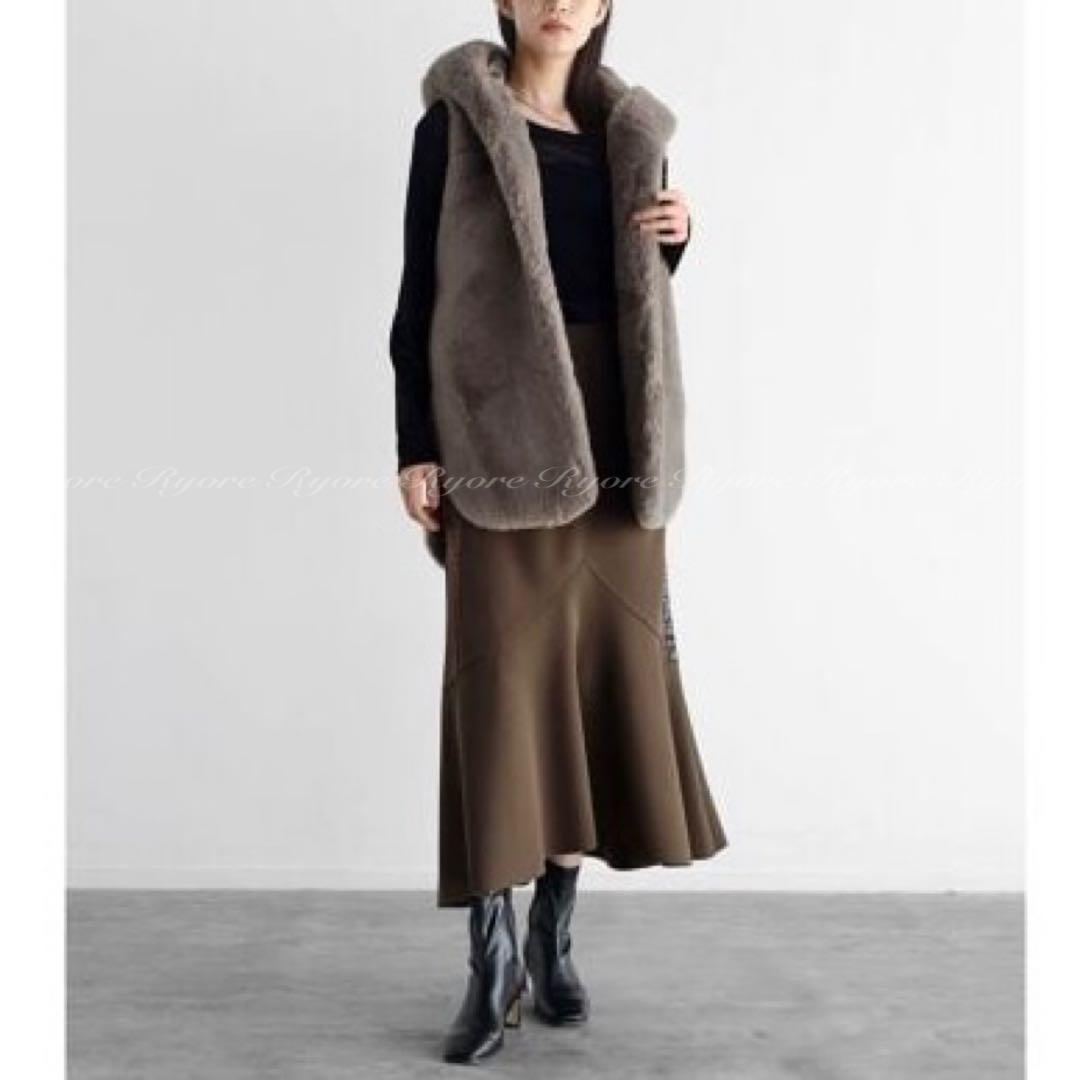 【未使用】RADIATE ヤマダヤ フーデッドファーベスト モカ