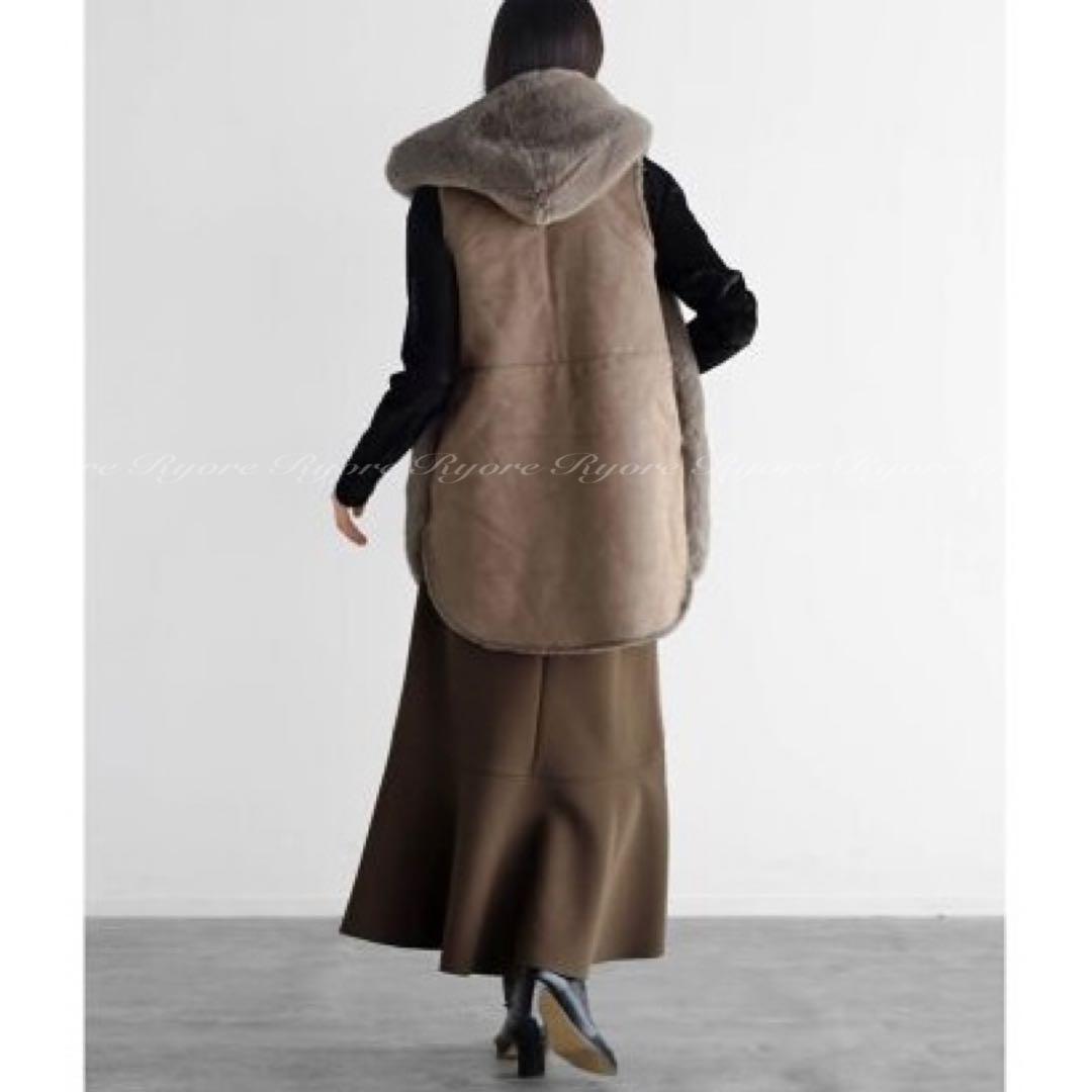 【未使用】RADIATE ヤマダヤ フーデッドファーベスト モカ