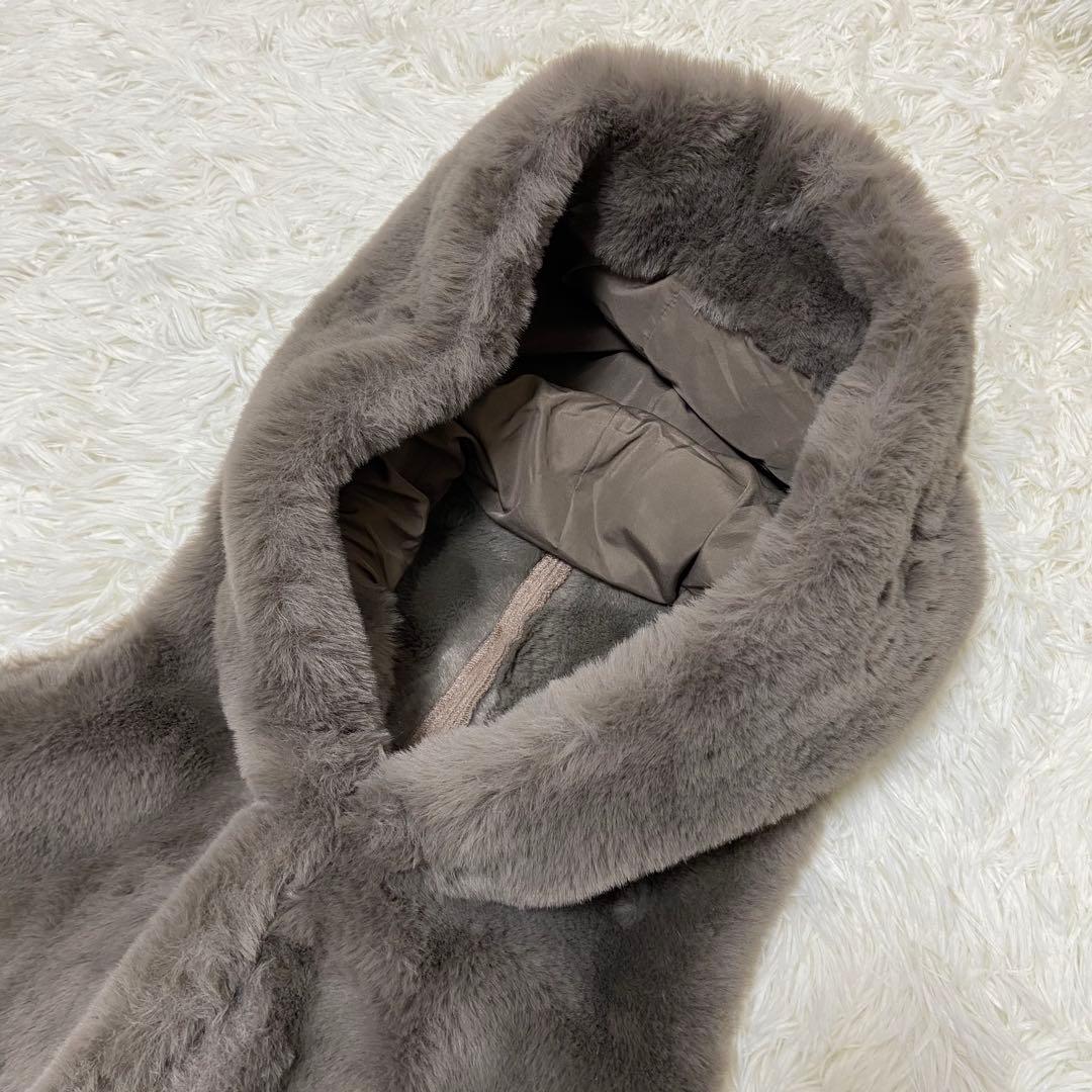 【未使用】RADIATE ヤマダヤ フーデッドファーベスト モカ