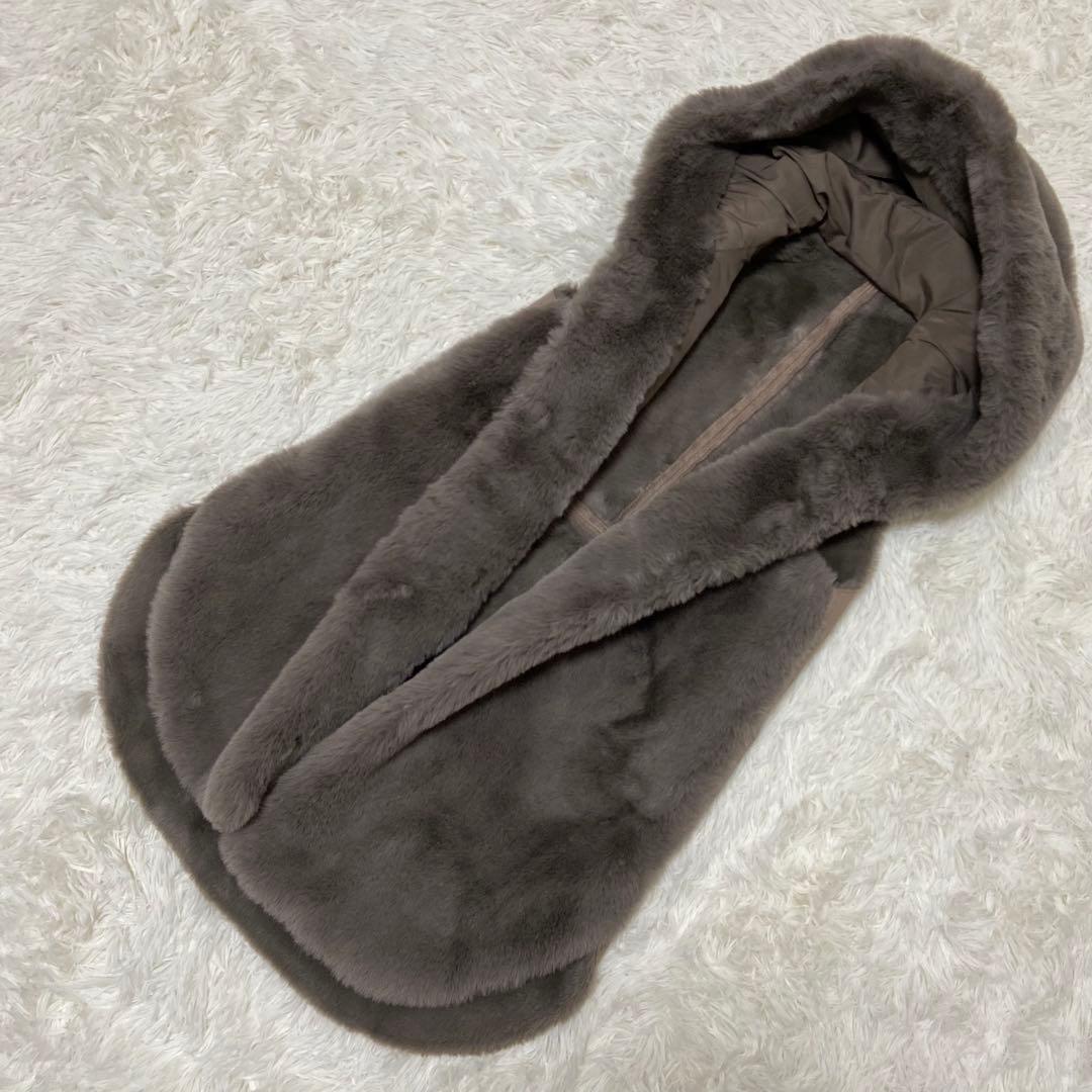 【未使用】RADIATE ヤマダヤ フーデッドファーベスト モカ