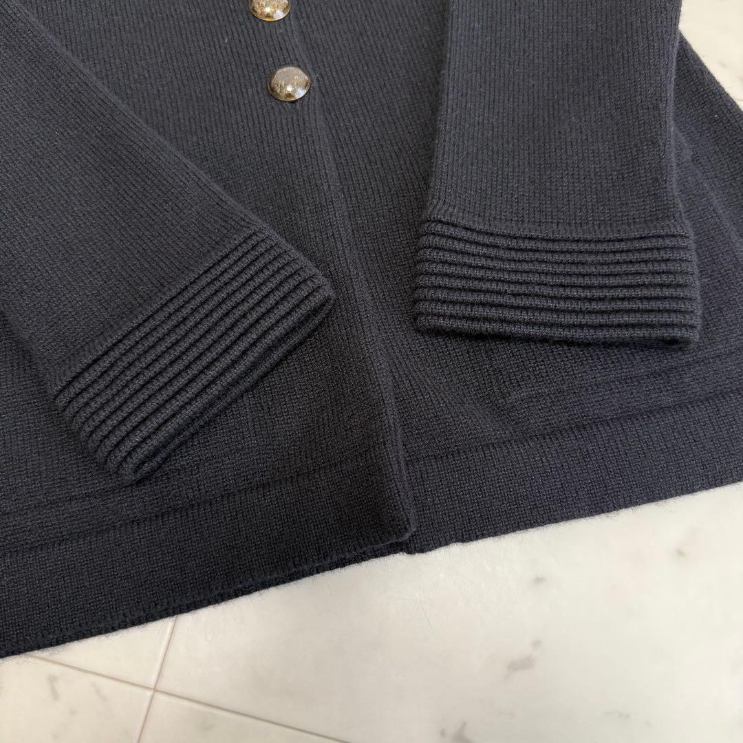 CHANEL カシミヤ100% ココマーク金ボタン スタンドカラーカーディガン