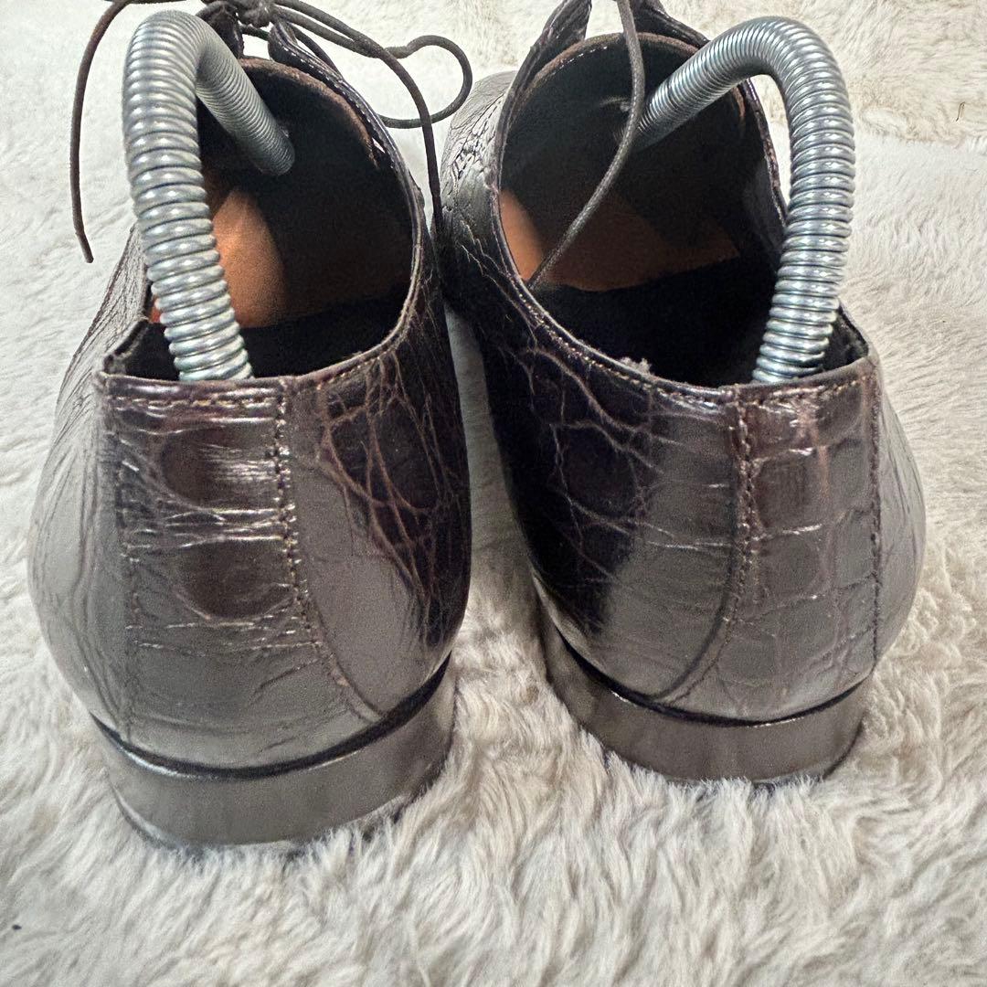 【イタリア製】クロコダイルレザー ドレスシューズ 黒 ビジネス ストレートチップ