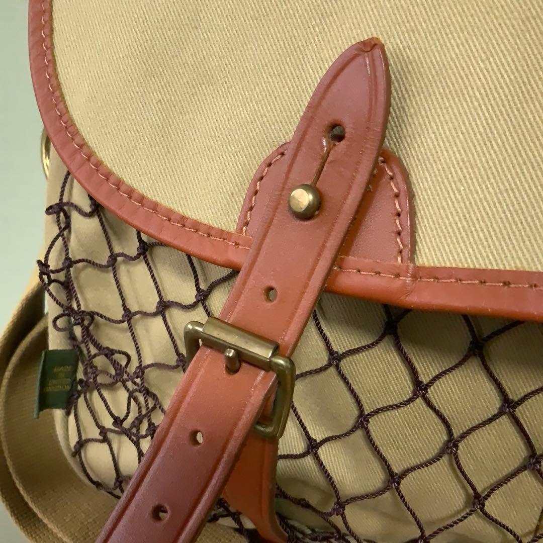 JOHN CHAPMAN キャンバスレザーショルダー 英国製 カーキ