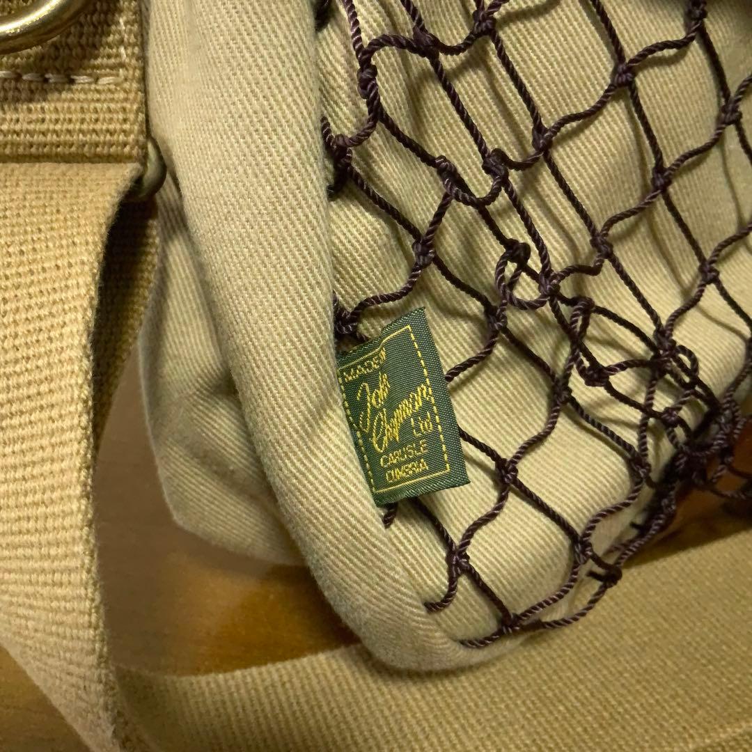 JOHN CHAPMAN キャンバスレザーショルダー 英国製 カーキ