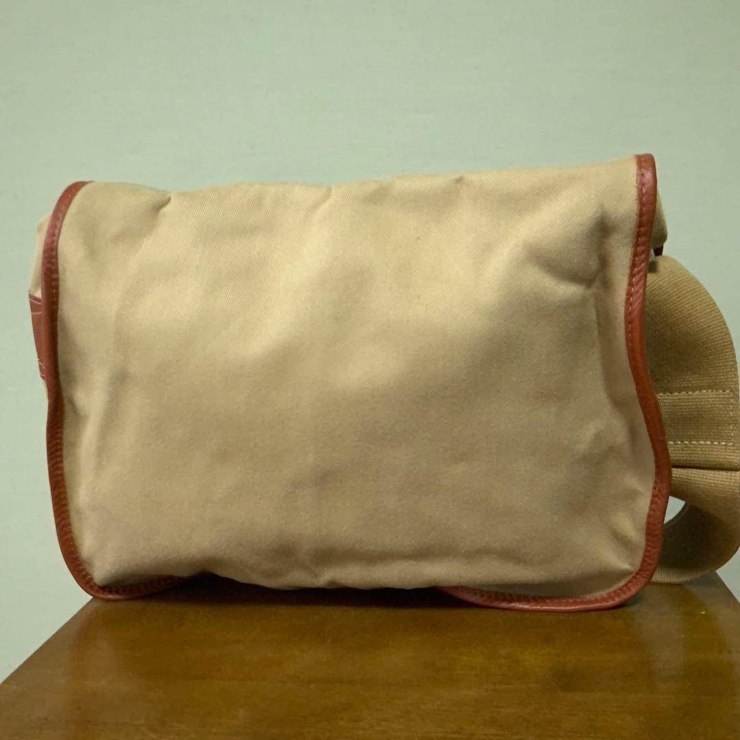 JOHN CHAPMAN キャンバスレザーショルダー 英国製 カーキ