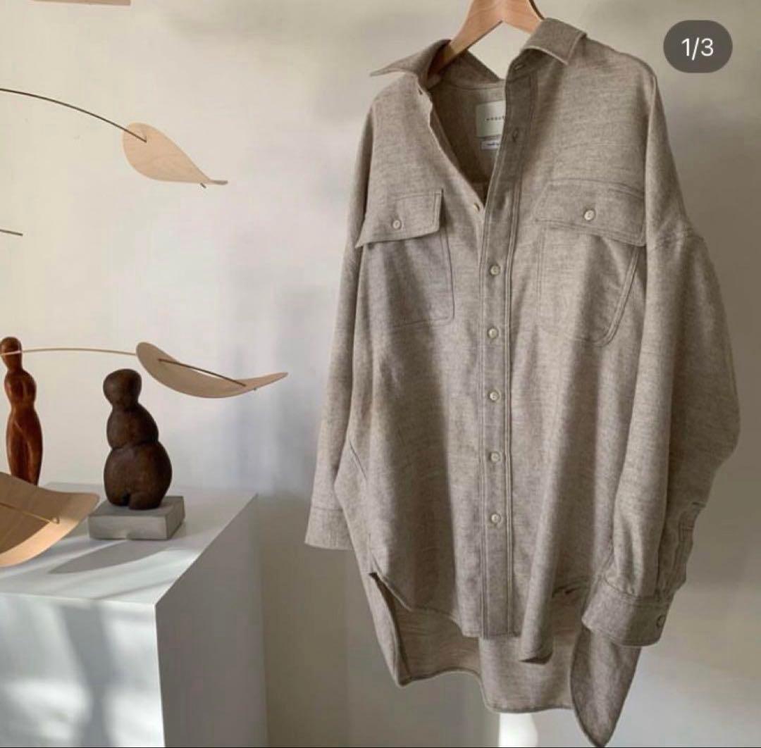 むくく69様　argue ベージュ シャツ 長袖　オーガニック　アギュー