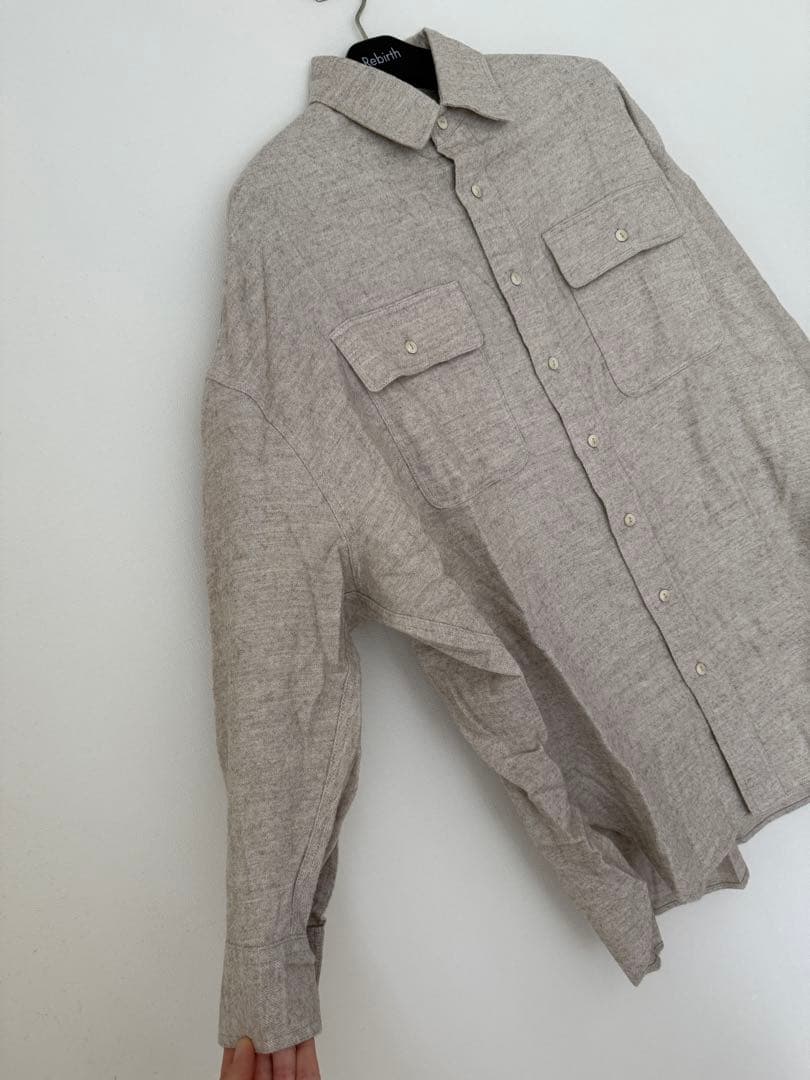 むくく69様　argue ベージュ シャツ 長袖　オーガニック　アギュー