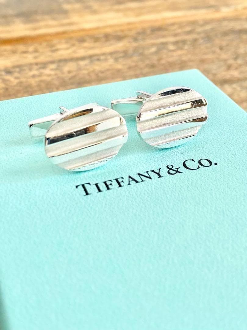 TIFFANY ティファニー ヴィンテージ グルーブド カフリンクス カフス