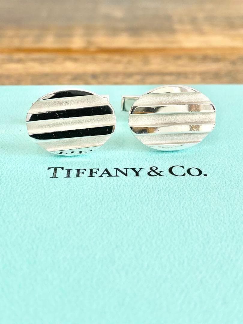 TIFFANY ティファニー ヴィンテージ グルーブド カフリンクス カフス