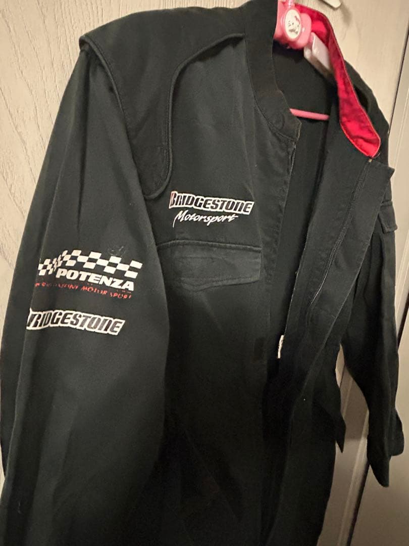 春*助様 美品 ブリジストン刺繍 つなぎ ブラック オーバーオール 作業服 厚着