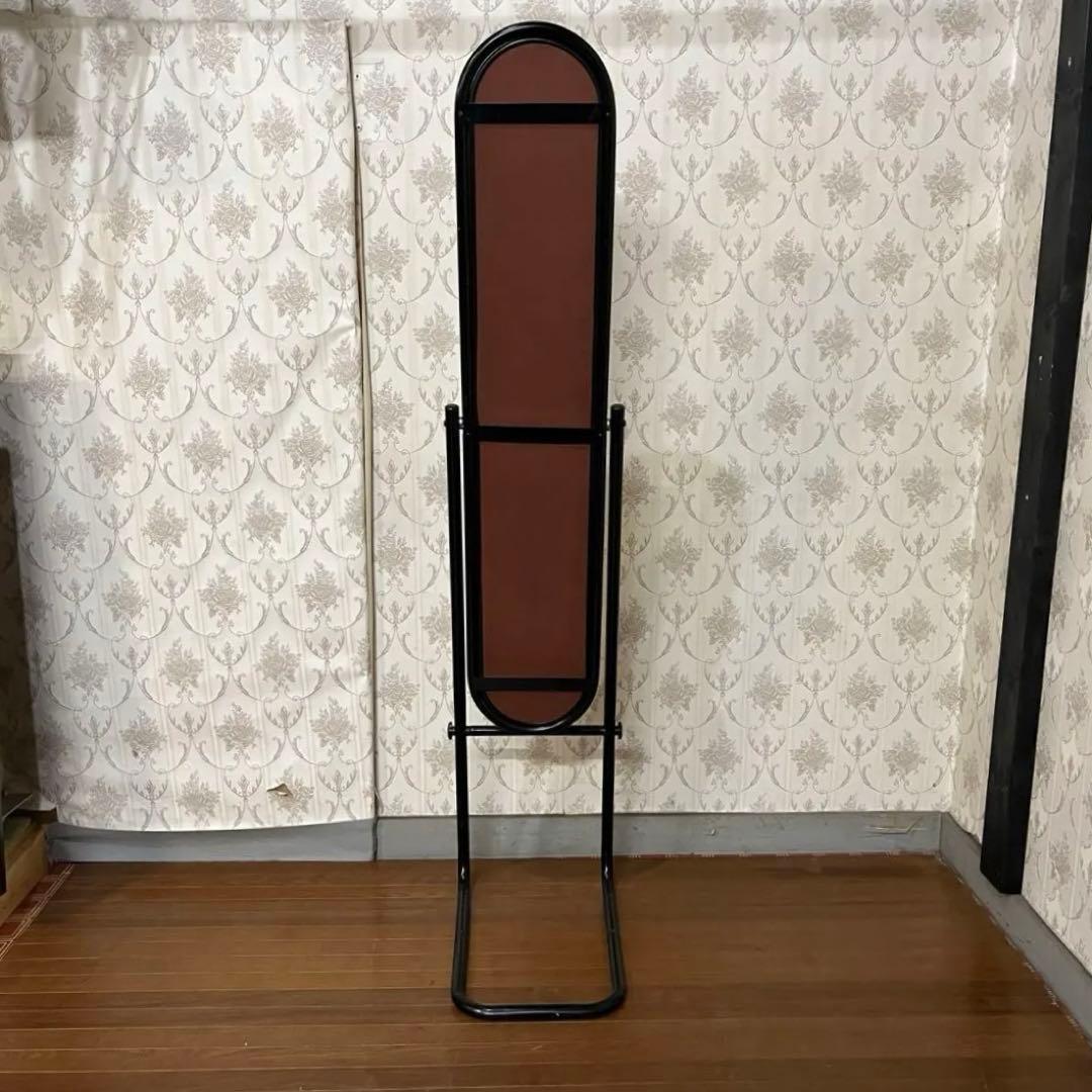 【アンティーク】昭和レトロ アイアンフレーム スタンドミラー 姿見 古道具