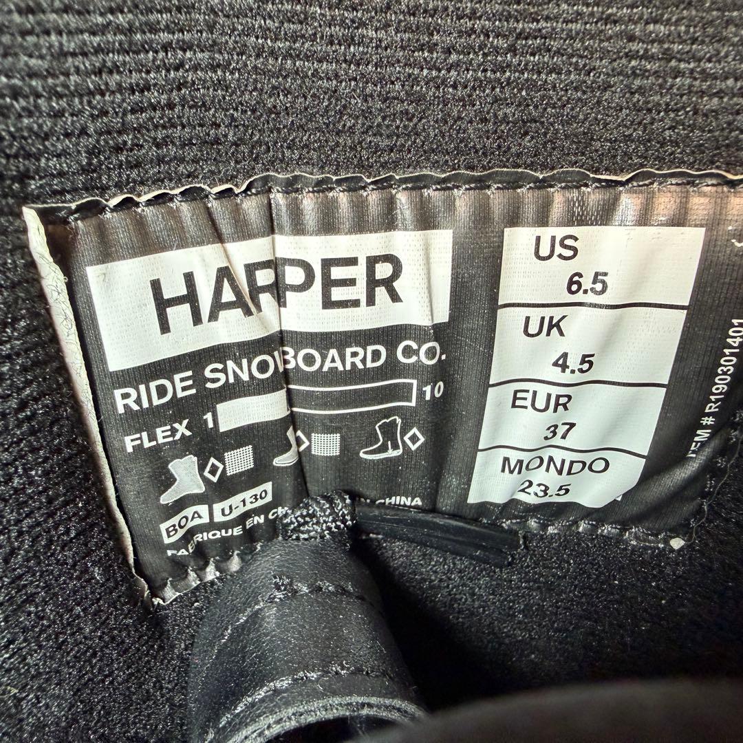 極美品　RIDE×HARPER BOA スノーボードブーツ 23.5cm