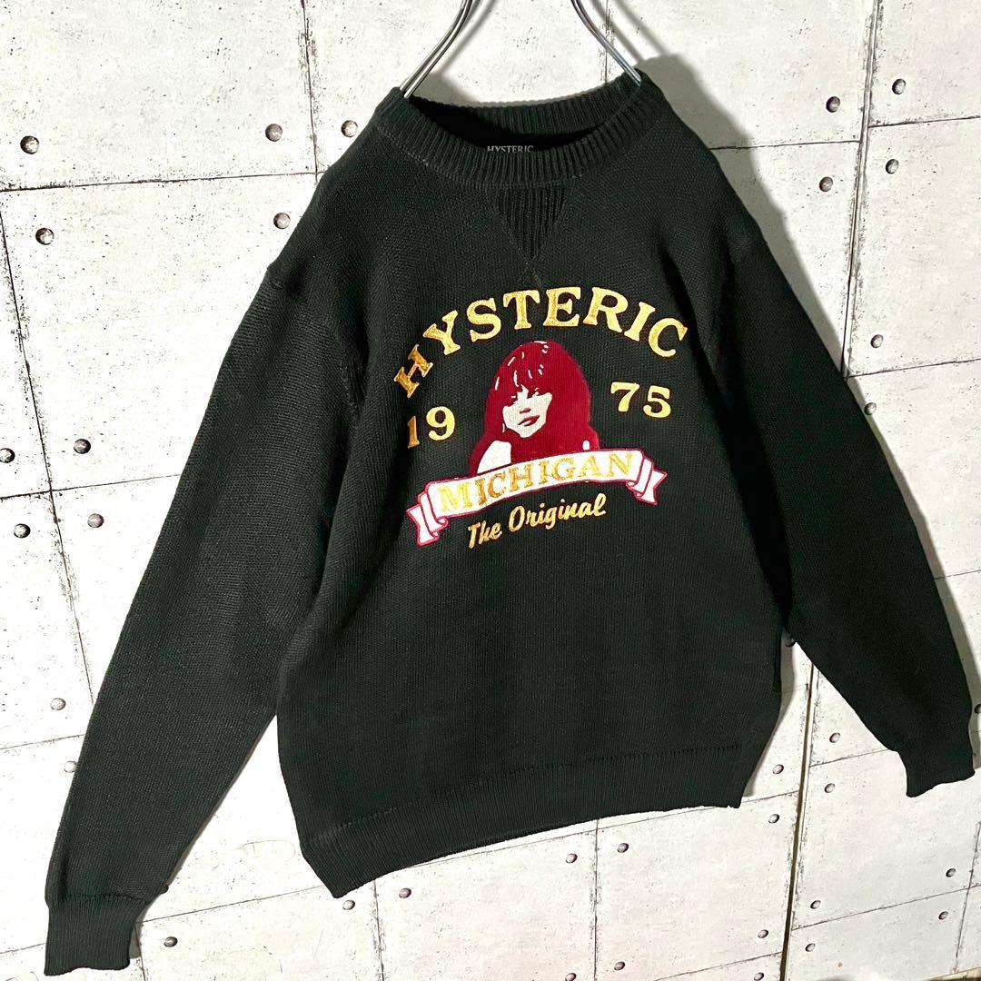 【新品タグ付】ヒステリックグラマー☆豪華チェーンステッチ刺繍ローゲージセーターL