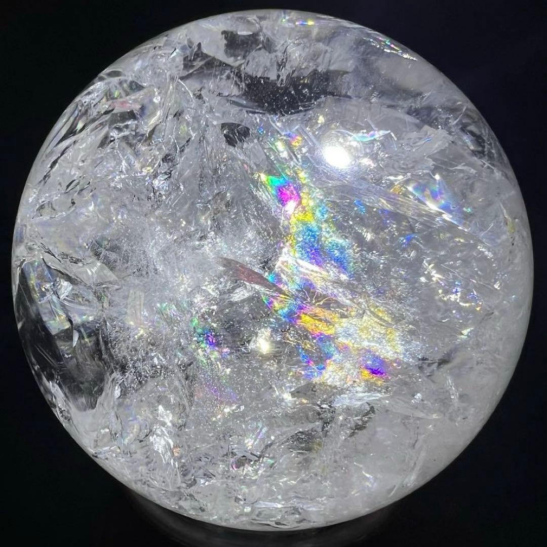 ✳️専用‼️✨超絶美麗の美しさ✨超美麗宝珠✨レインボー 水晶 丸玉 天然石 鑑別書付