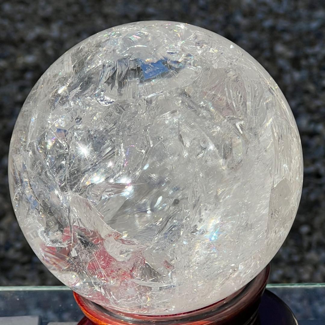 ✳️専用‼️✨超絶美麗の美しさ✨超美麗宝珠✨レインボー 水晶 丸玉 天然石 鑑別書付