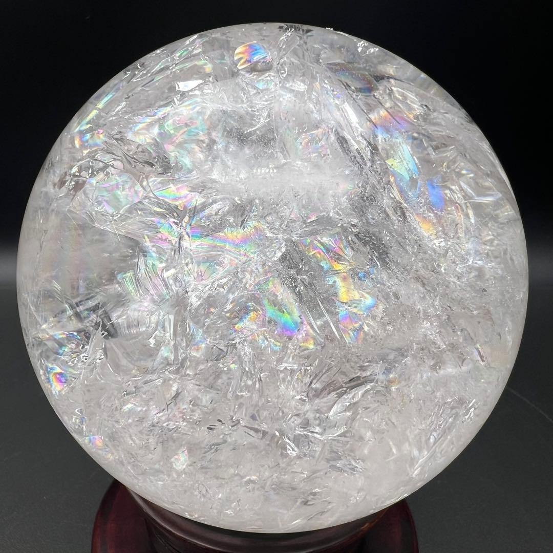✳️専用‼️✨超絶美麗の美しさ✨超美麗宝珠✨レインボー 水晶 丸玉 天然石 鑑別書付