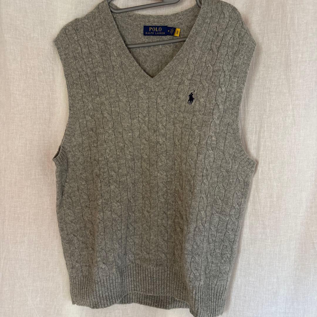 POLO RALPH LAUREN グレー Vネック ベスト M