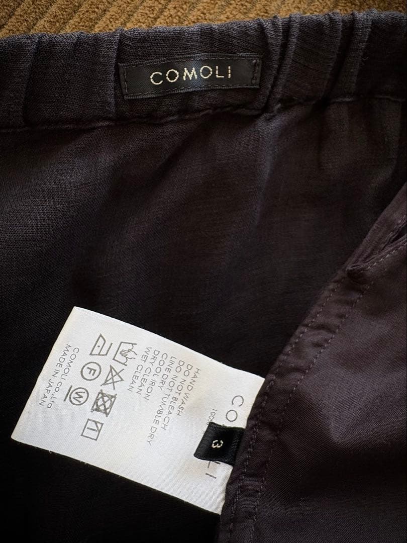 COMOLI リネンダブルクロスジャケット　ドローストリングパンツ　セットアップ