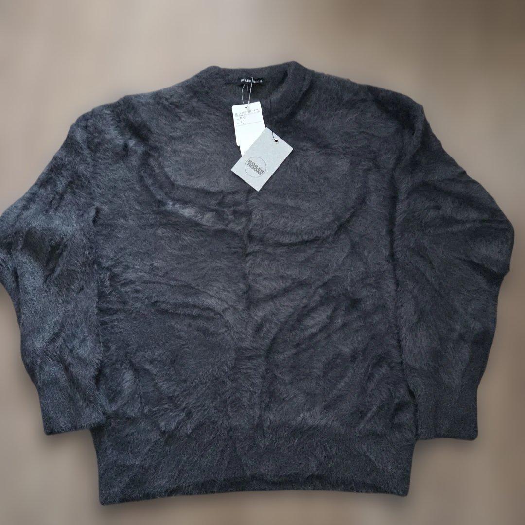 BOILER ROOM シャギーニットクルー S ブラック