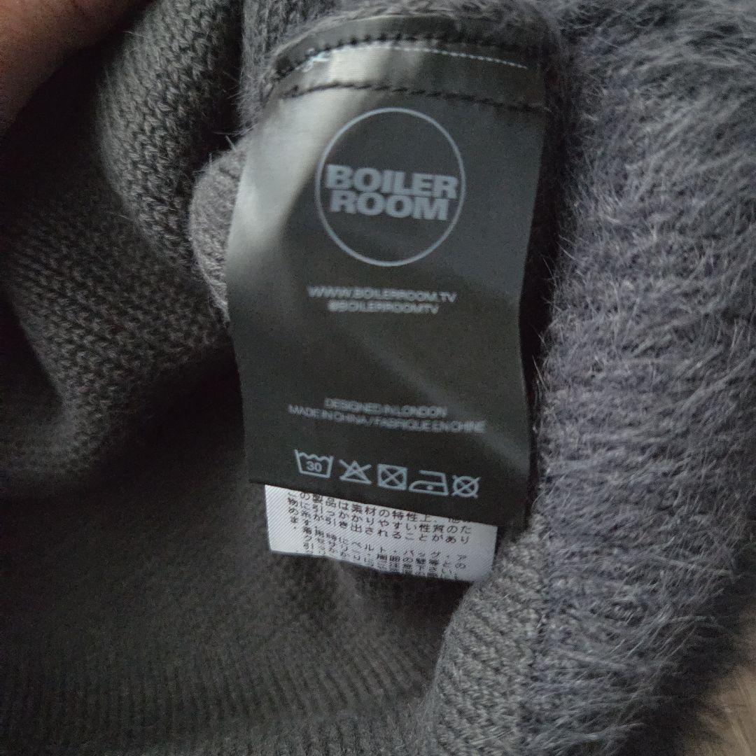 BOILER ROOM シャギーニットクルー S ブラック