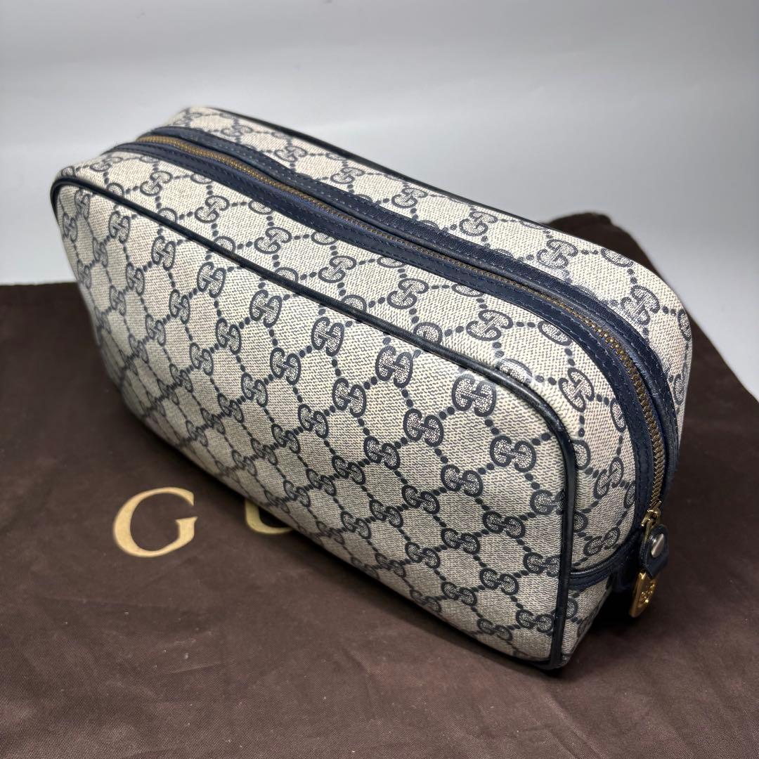 美品　GUCCGI オールドグッチ　PVC GG柄 ポーチ　クラッチバッグ