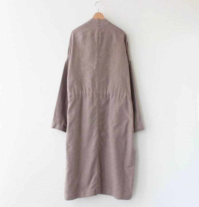 FIRMUM ドライドビーモールスキン ノーカラーダブルブレストオーバーコート